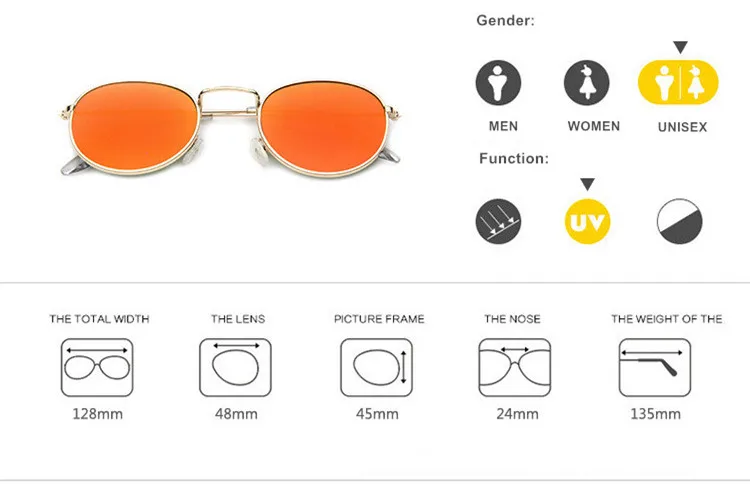 Круглые Солнцезащитные очки с металлической оправой, яркое светоотражающее покрытие, линзы, солнцезащитные очки для женщин, бренд oculos gafas de sol feminino mujer UV400