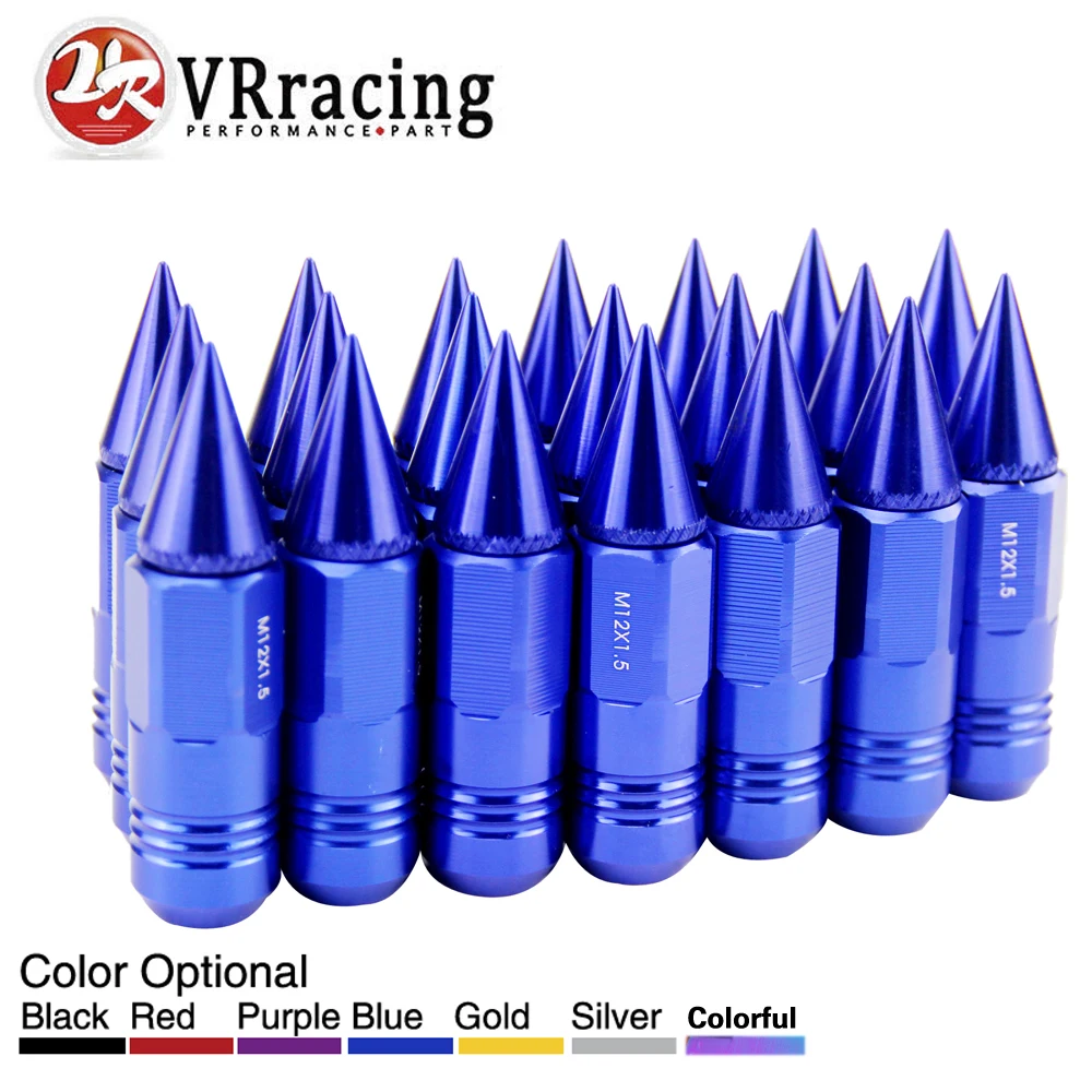 

VR RACING - 20PCS 50MM LENGTH ALUMINUM EXTENDED TUNER WHEEL LUG NUTS WITH SPIKE FOR WHEELS/RIMS M12X1.5 VR-LS501215