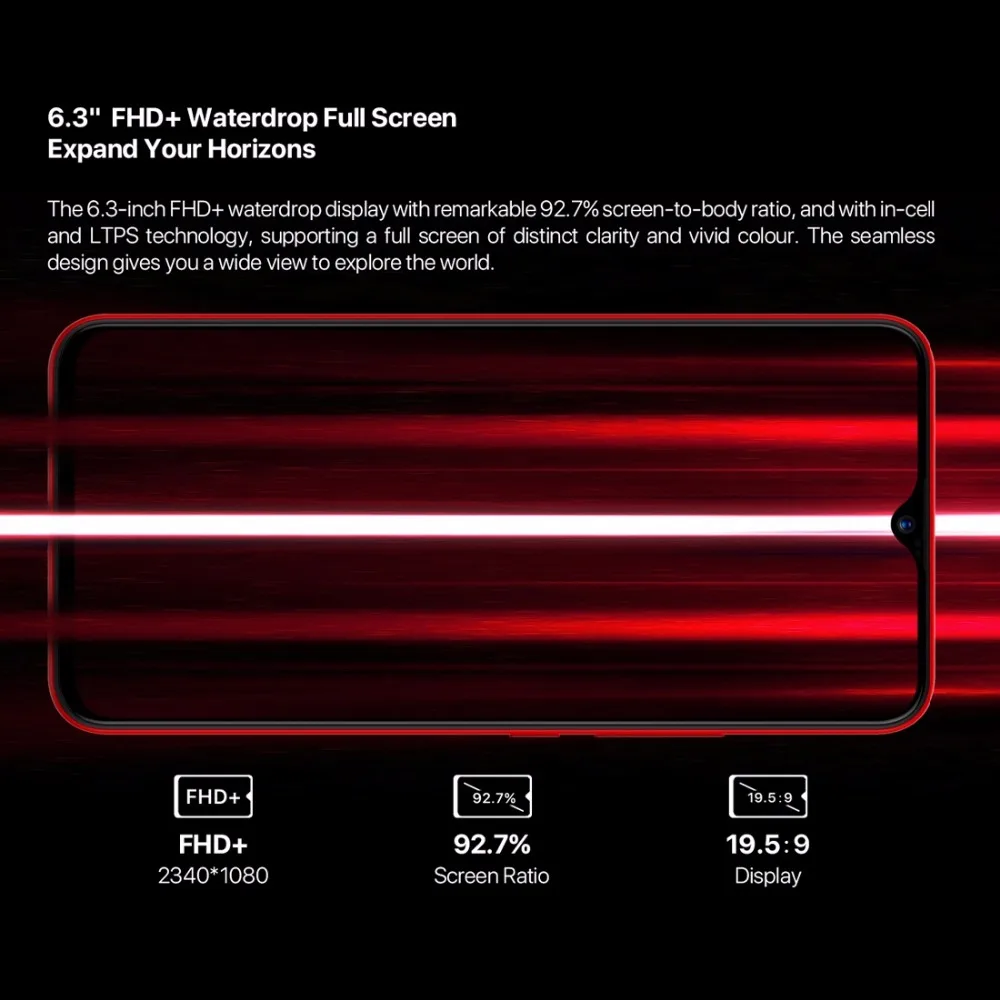 Смартфон UMIDIGI F1 Play Android 9 0 камеры 48 Мп + 8 16 МП 5150 мАч 6 ГБ ОЗУ 64 Гб ПЗУ 3 дюйма FHD Helio P60
