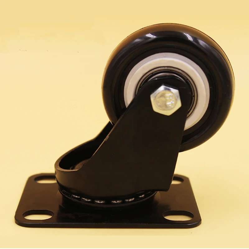 4 шт Черный 1,5 ''резиновая вращающееся офисное кресло для тяжелых условий эксплуатации 50 кг колесные тележки мебельная фурнитура Универсальный Тормоз Колеса Резина