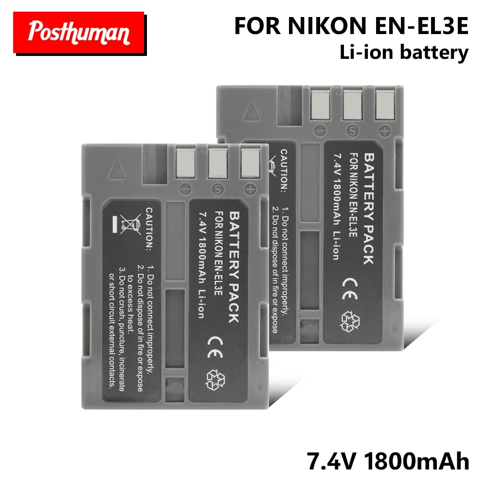 Rechargeable EN-EL3E EN-EL3A Lithium Battery For Nikon D90 D80 D70 D50 D100 D200 D300 1800mAh Recharge batteria Batteries