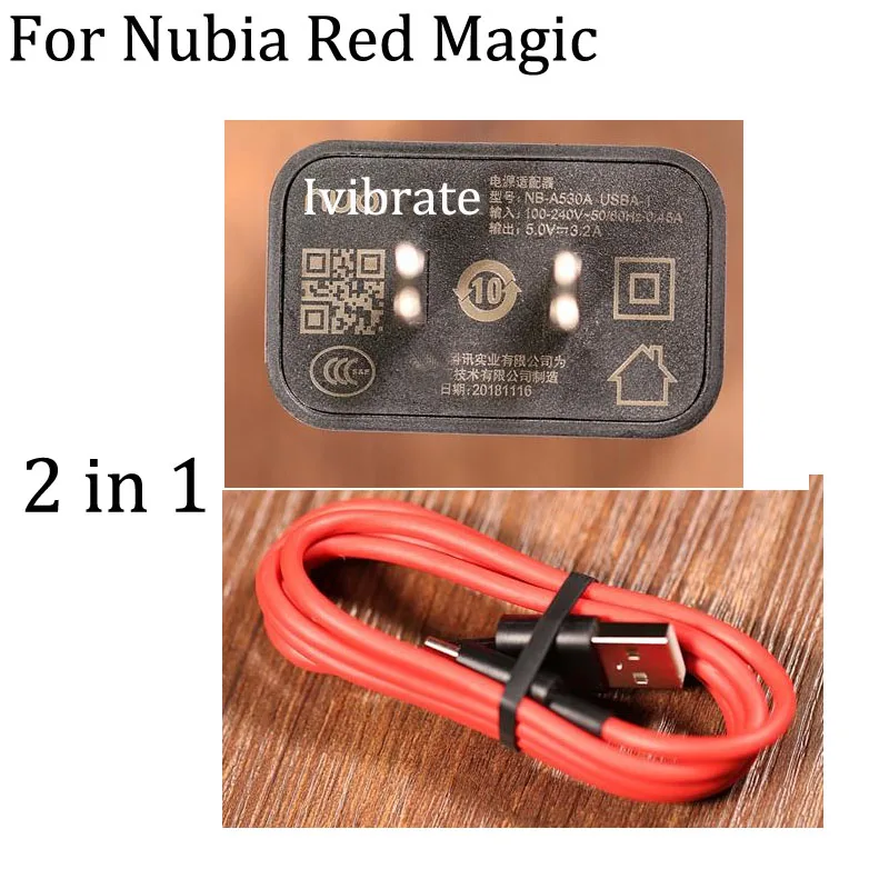 2 в 1 оригинальный для Nubia Red Magic Redmagic игровой телефон USB Type C Быстрый 5V3.2A зарядный