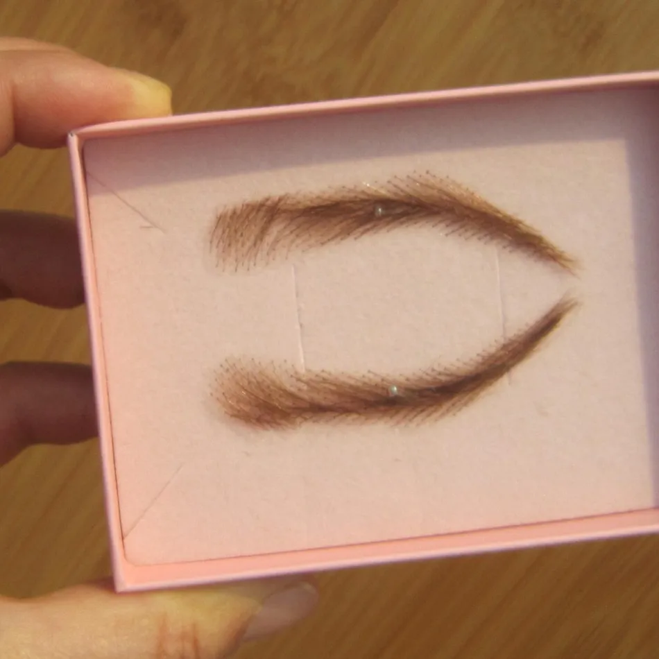 FXVIC Кружева глаз бровей парики светлые человеческие волосы |eye brow|blonde browwig wig |