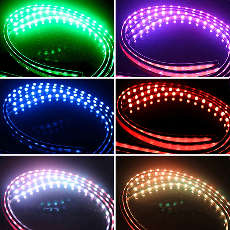 NINTE 4PCS 12V IP65 Bluetooth App Control Flowing Color RGB LED Strip