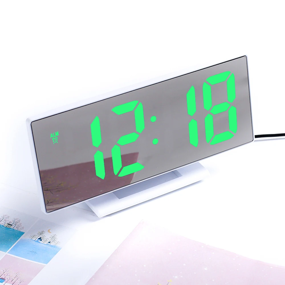 

Multifunctional Digital Alarm Clock Table Desktop LED Mirror Snooze Display Time Night LCD Light