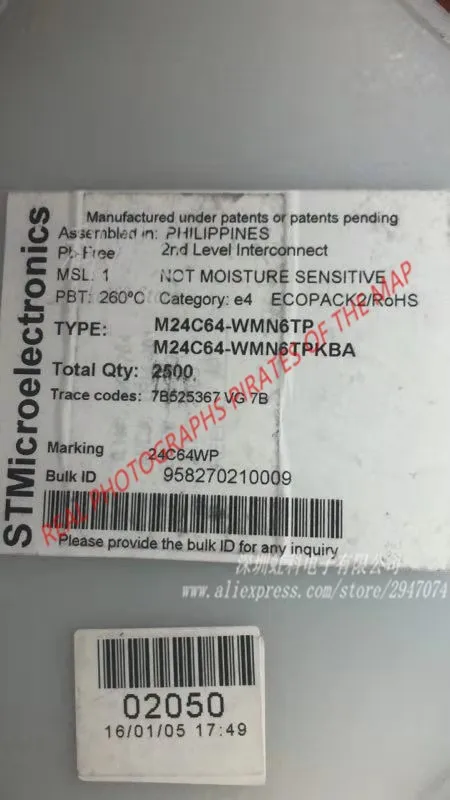 

20pcs/lot 24C64WP SOP8 M24C64-WMN6TP In Stock