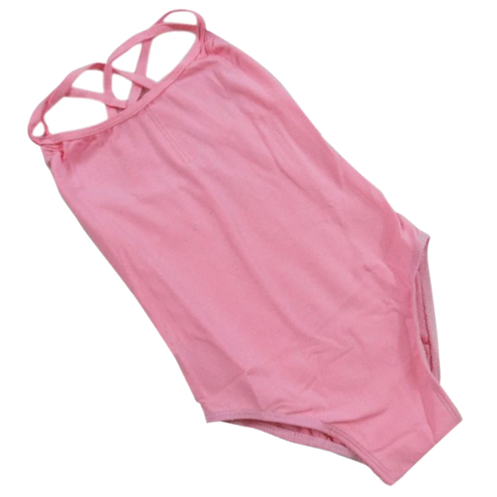 

2018 NEW Girls Cotton Strap Gymnastics Skating Leotards Costumes Cute Ballet Ballroom Dance Wear Kids Dancing Clothing pink