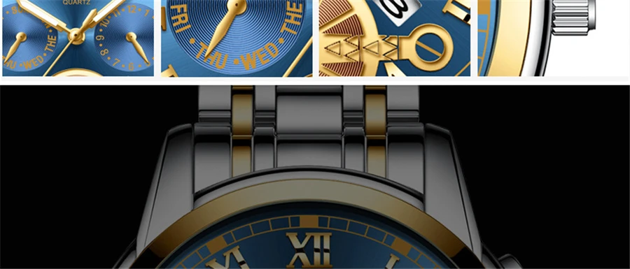 Мужские часы водонепроницаемые кварцевые бизнес мужские s часы лучший бренд класса люкс мужские часы Дата Неделя дисплей повседневные военные спортивные наручные часы
