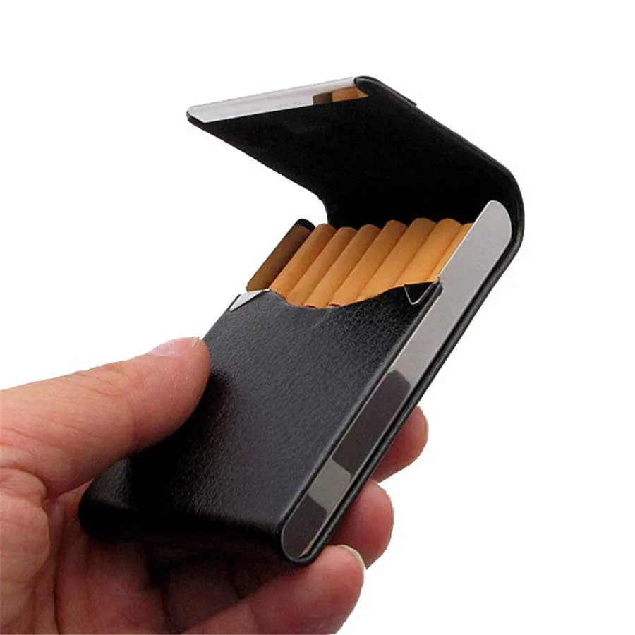 Cigarrillos Caja Lezed Mini pitillera de Aluminio con llaveros para Hombres Cigarrillos Redondos Impermeables Caja de Bolsillo Funda de Cigarrillos 