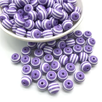 

6 8 10mm Acrylic Round Color Striped Loose Separator DIY Jewelry Necklace Bracelet Earrings Accessories #10