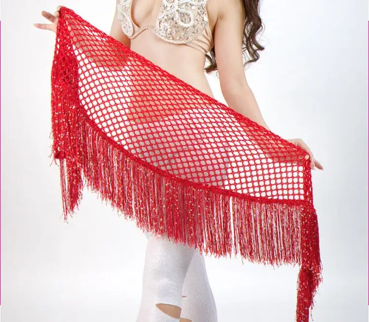

Cheap Handmade Women's Belly Dance Hip Scarf Tassel Hip Skirt Colorful Waist Chain Black Red White Royal Blue Free Shipping