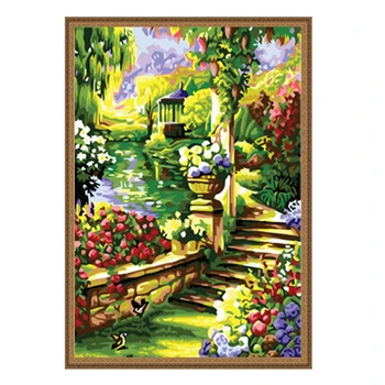 

Frameless pictures Painting By Numbers DIY Digital Oil Painting On canvas Romantic 40x50cm A road of garden Home art Decoration