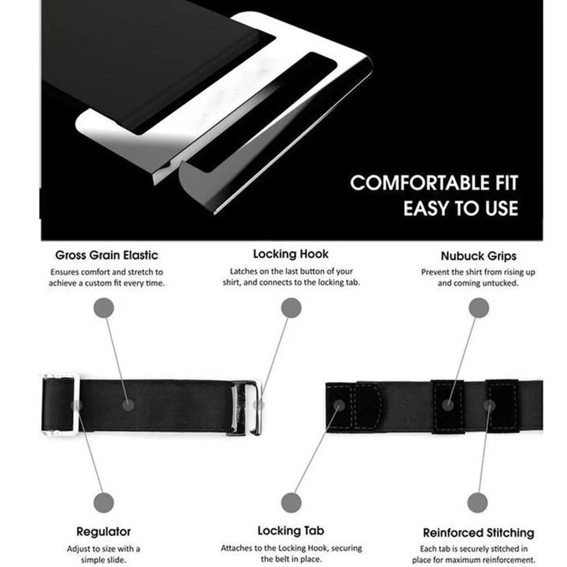 Легкая рубашка, регулируемый ремень, не скользящий, против морщин, держатель для рубашки, ремни, фиксатор для ремня, рядом с рубашкой, Прямая