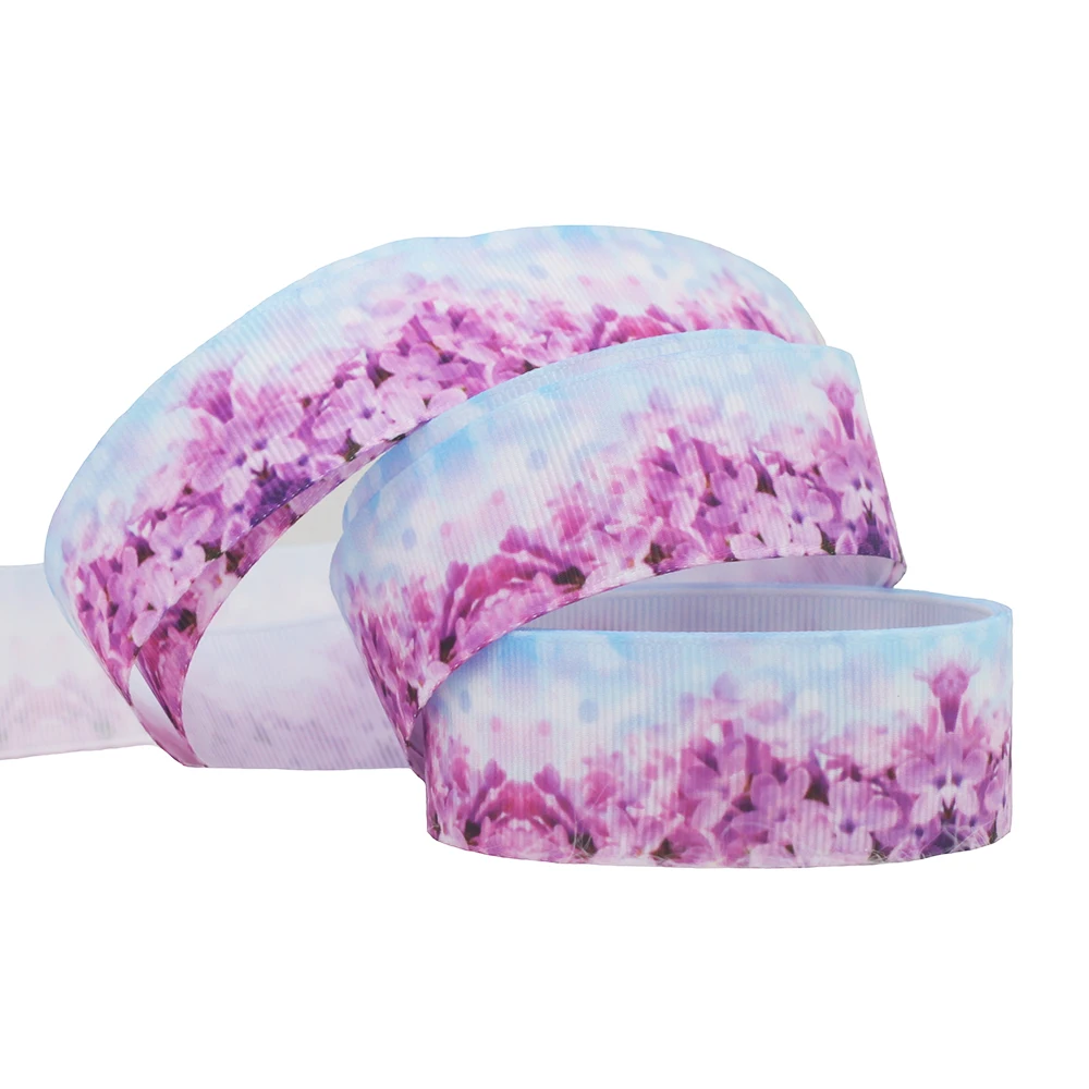 [IuBuFiGo] 10 ярдов 1 &quot25 мм цветы напечатаны Grosgrain ленты розовые DIY банты украшения для