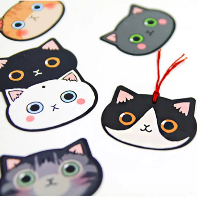 100 шт. закладки для кексов в форме головы кошки|birthday favors|decoration for birthdaybookmark favor |