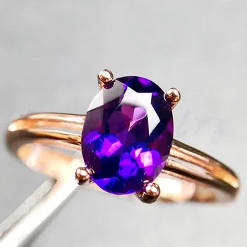 

Per jewelry Natural real amethyst ring 925 sterling silver Free shipping Fine handwork jewelry 1.25ct gemstone F8062607