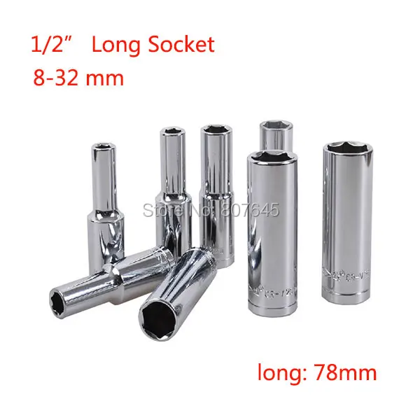

20pcs/set 1/2" (12.5mm) long socket set hand tool sockets hex plug wrench bits HEXAGON LONG PATTERN spanner auto repair tools