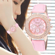 Diamond Leisure Luxury Women Watches Leather Strap Band Fashion Quartz Relogio Feminino WristWatch Clock Montre Femme brand julius women watches ultra thin leather strap watch band analog display quartz wristwatch luxury watches relogio feminino
