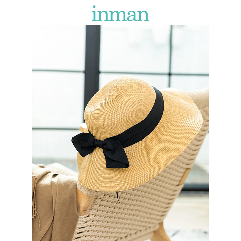 

INMAN 2019 New Arrival Sweet Lady Bow Tie Hat Lady Summer Spring Holiday Sunlight-proof Sun Hats Caps female