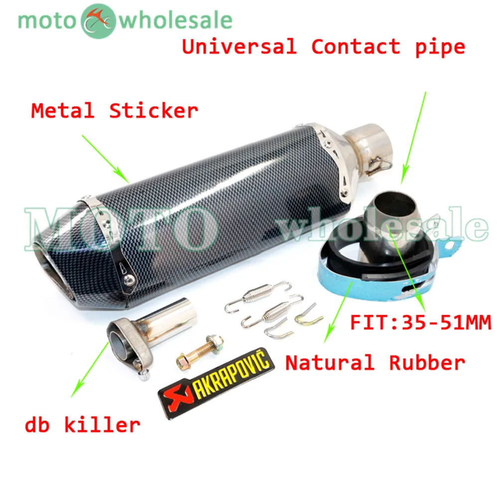 

4 types optional Motorcycle Modified Akrapovic Muffler Exhaust pipe through-hole for CBR YZF YBR TTR for diameter 35MM-51MM
