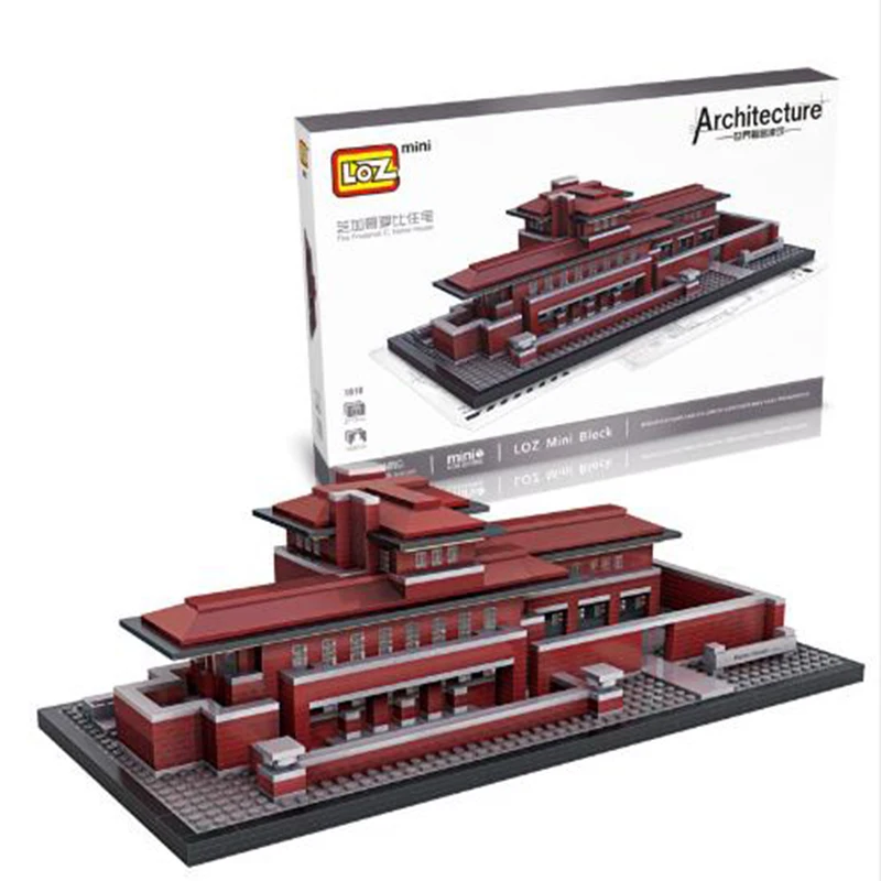 

LOZ Mini Architecture Building Blocks Robie HousePlastic Assembly Model DIY Building Blocks Robie House House 1018