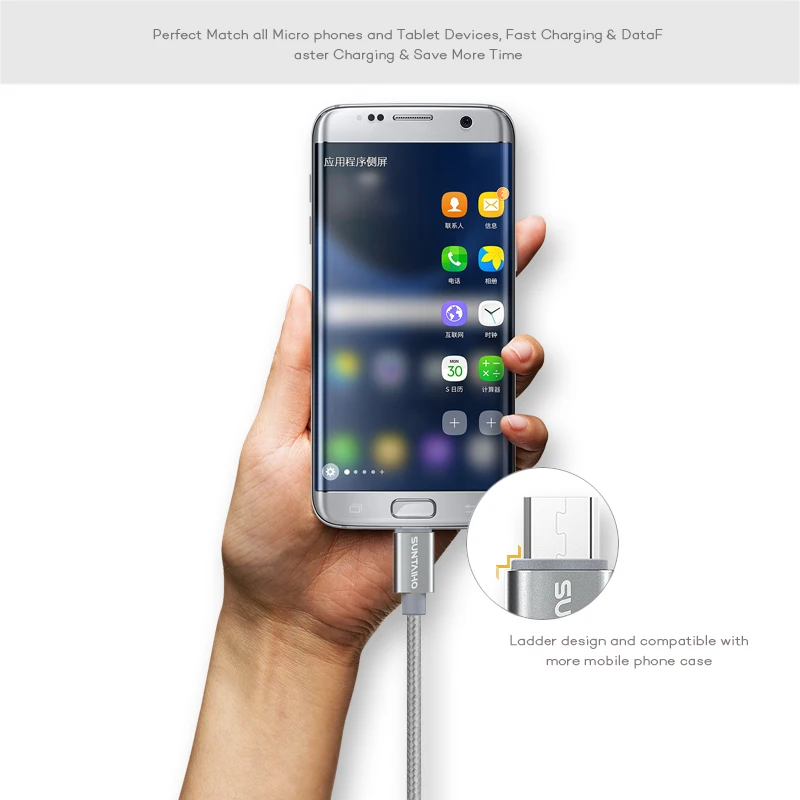Suntaiho 1M/2M/3M Nylon Micro USB Cable Fast Charging 8pin USB Cord for iPhone 7 7plus 6 6s Plus 5s 5 iPad mini/Samsung/Xiaomi Suntaiho 1M/2M/3M Nylon Micro USB Cable Fast Charging 8pin USB Cord for iPhone 7 7plus 6 6s Plus 5s 5 iPad mini/Samsung/Xiaomi