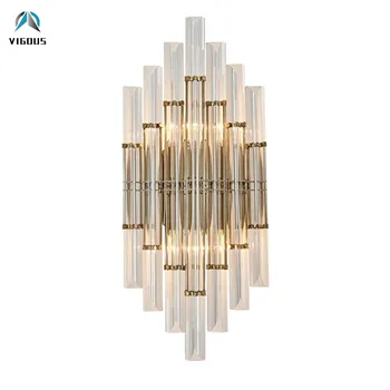 

Modern Luxury Glass Crystal Led 2 Light Wall Lamp Lustre Gold Wall Sonces Indoor Lighting Fixtures Luminaria Led Bracket Light