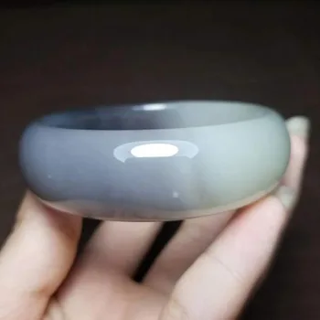 

J09#Qinghai material and Tian Yubing bottom purple white jade bracelet