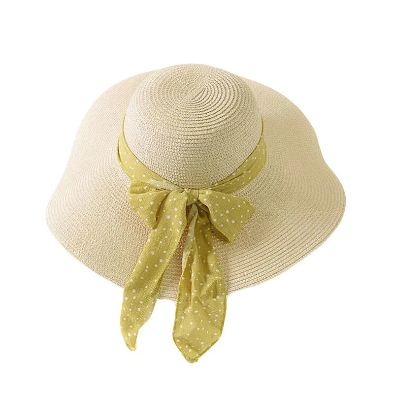BINGYUANHAOXUAN, новинка, летняя женская шляпа от солнца, с бантом, с лентой, Панама, пляжные шляпы для женщин, Chapeu Feminino Sombrero, широкополая соломенная шляпа
