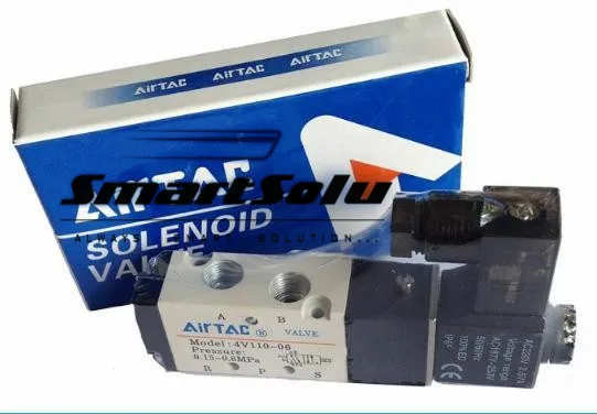 

Free Shipping 4V110-06 Air Solenoid Valves 1/8" BSP 5 Way 2 Position DC 12V 24V AC 110v 220v