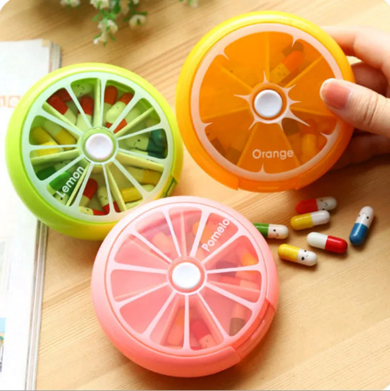 

Creative Weekly Rotating Pill Box Travel Pill Case Splitter Pill Organizer Medicine Box Cutter 7 Day Pill Container Pastillero