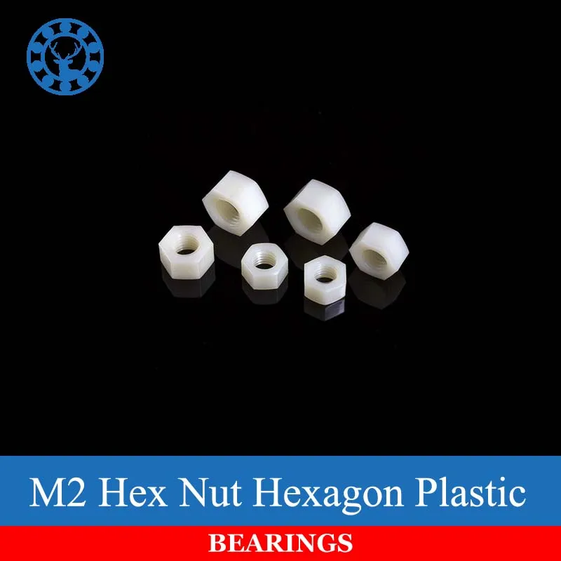 50Pcs DIN934 M2 Nylon Hex Nut Hexagon Plastic Hex Nutsin Nuts from