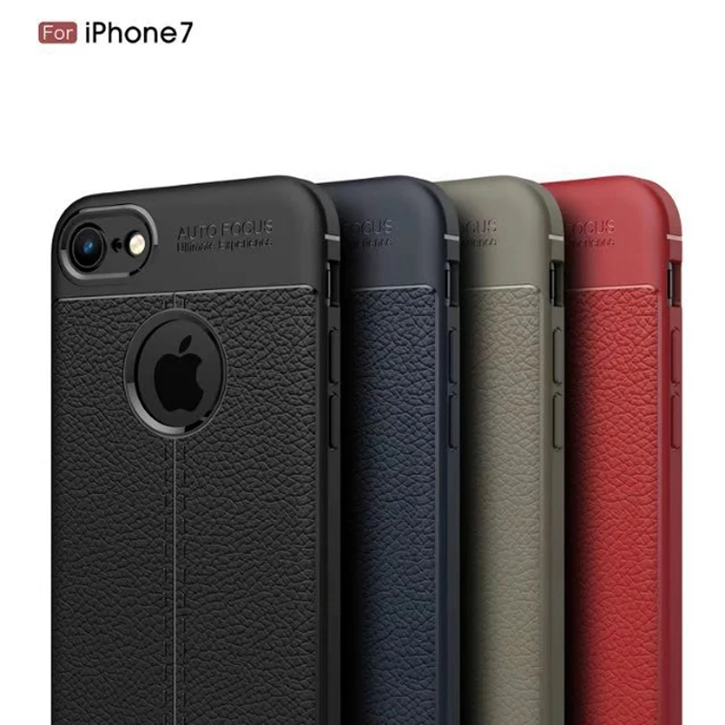 

Wholesale Imitate Leather Lichee Pattern Soft TPU Mobile Phone Protective Cases for iPhone 7,Dustproof, Anti-Scratch TPU Cases