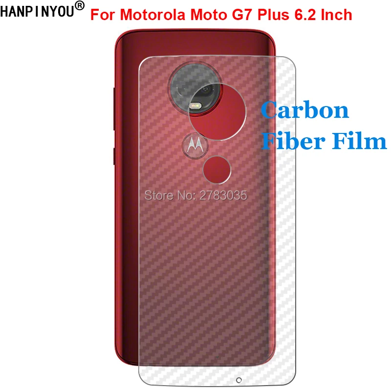

For Motorola Moto G7+ Plus 6.2" 3D Anti-fingerprint Carbon Fiber Back Film Rear Screen Protector (Not Tempered Glass)