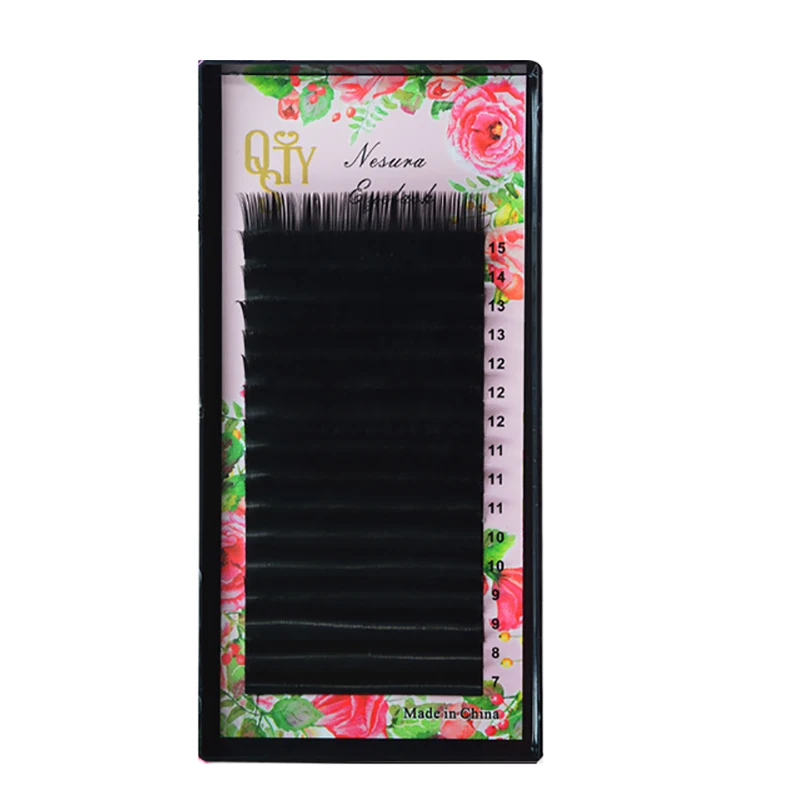 Ресницы норковые для наращивания 7 15 мм 16 рядов/Чехол|individual eyelash extension|eyelash