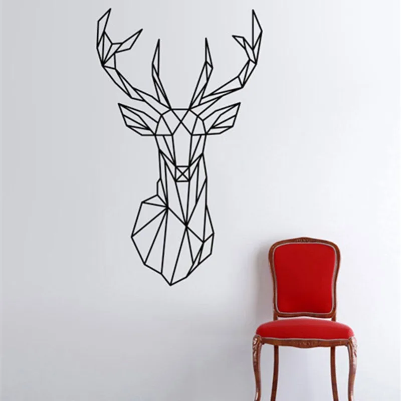 Geometric Wall Art deer design geometric deer head geometry animal series decals wall Geometric Wall Art deer design geometric deer head geometry animal series decals wall