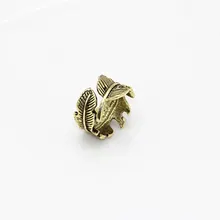 New fashion European and American punk retro feather leaf ring female men's ancient gold retro leaf party finger open ring gift chic blue bead and leaf shape embellished retro ring for women