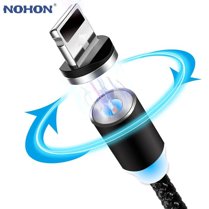 

NOHON Magnetic Micro Type C USB charging Cable Fast Charger For Xiaomi Samsung 3 IN 1 Magnet 8pin Cable For iOS iPhone iPad