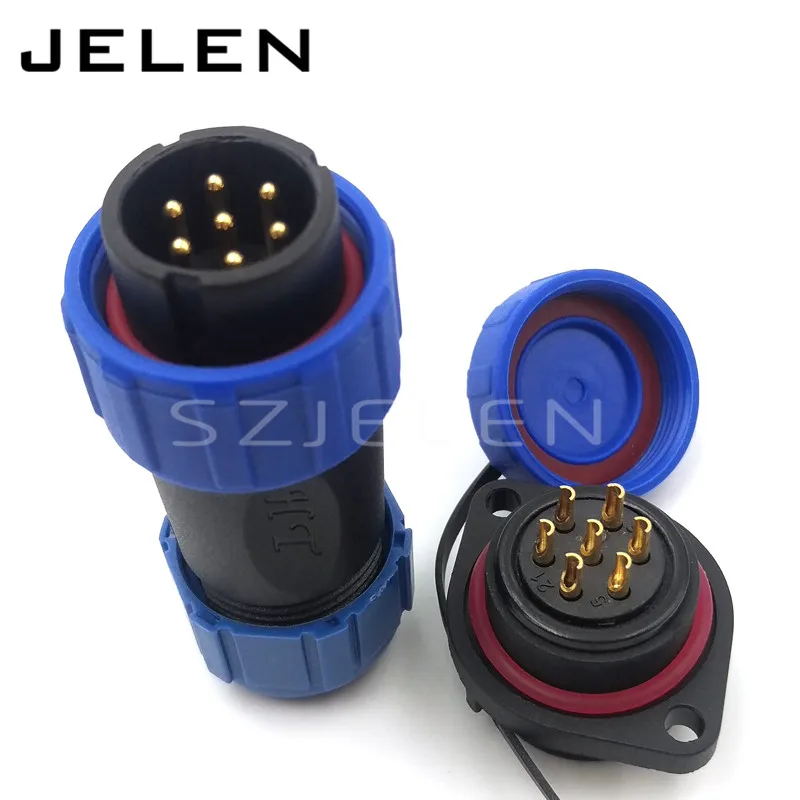 

SP2110, high quality IP68 solar connector male female power connector IP68 waterproof 7 pin connector, led power connector7 pin