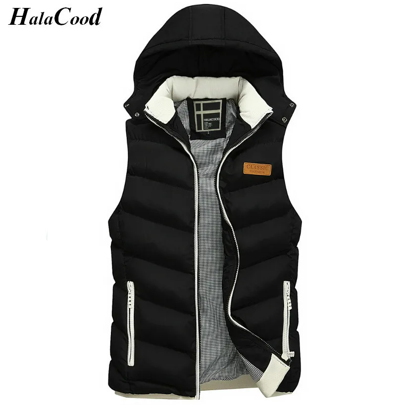 Hot Sell New Fashion Men's Vest Winter Men Brand Hooded Vest Male