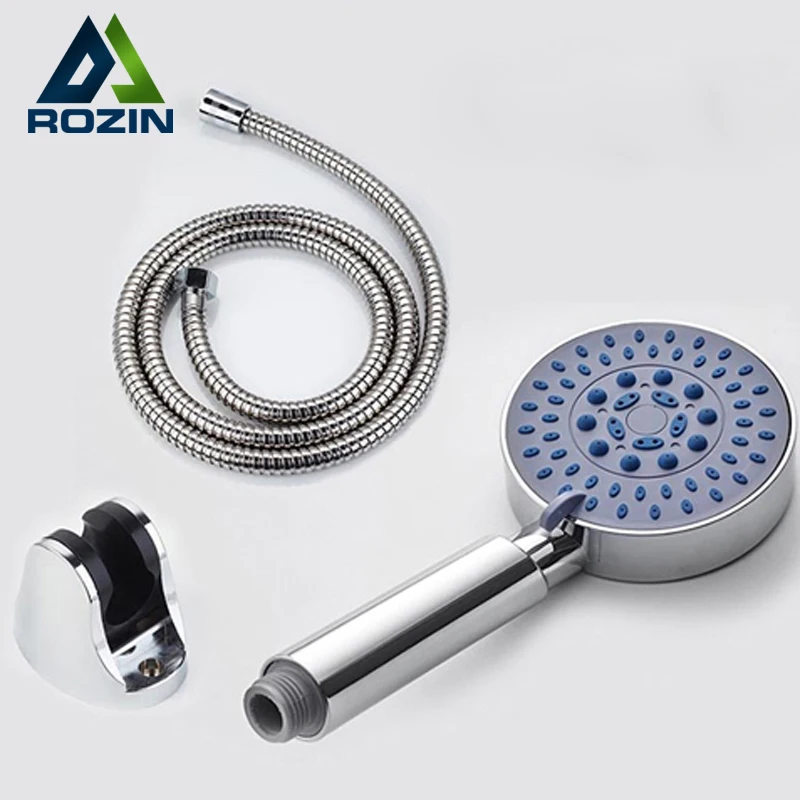 

Free Shipping Faucet Accessory Chrome Hand Shower Head with Stainless Steel Shower Hose with ABS Wall Mounted Holder