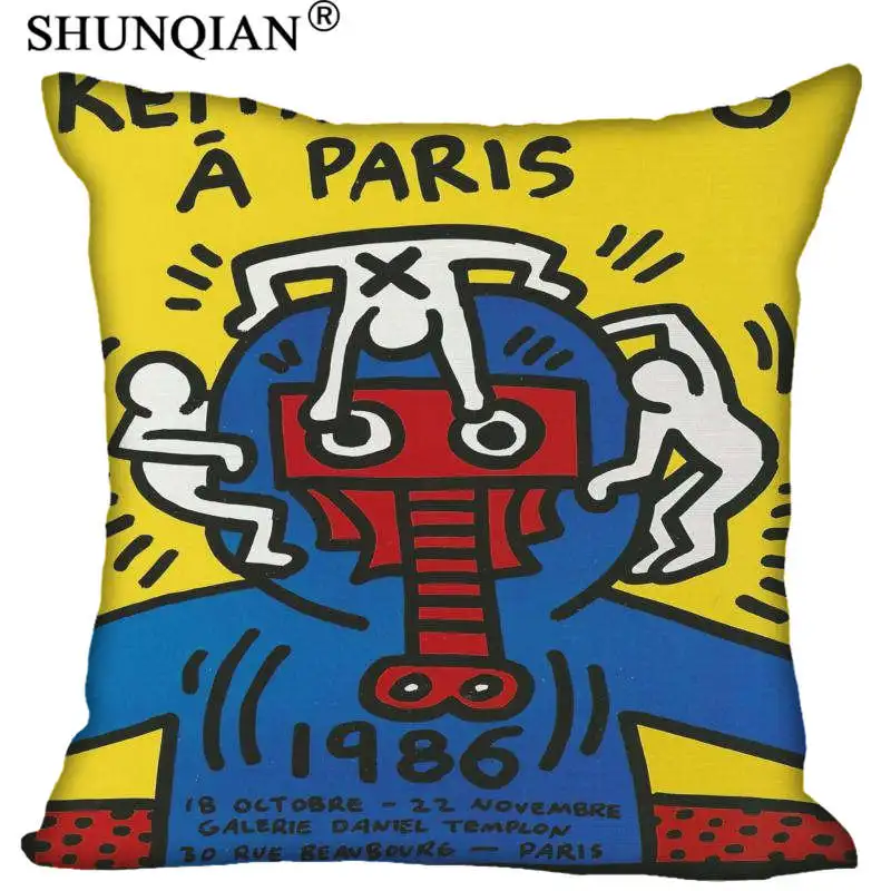 Customized Pillow Cover Keith Haring Decorative Pillowcase Square Zipper Pillow Cover 20X20cm 35X35cm 40x40cm - Цвет: 22