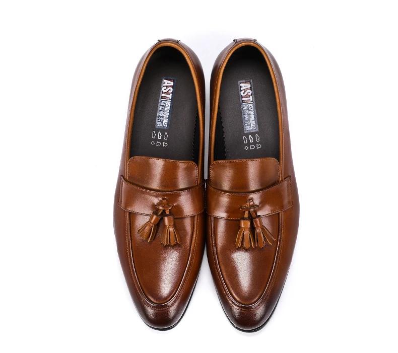 Men's Leather Casual Shoes Oxfords Wedding Shoe Moccasins Men Driving Shoes' Slip-On Genuine Leather Shoes Men Big Size Loafers (4)
