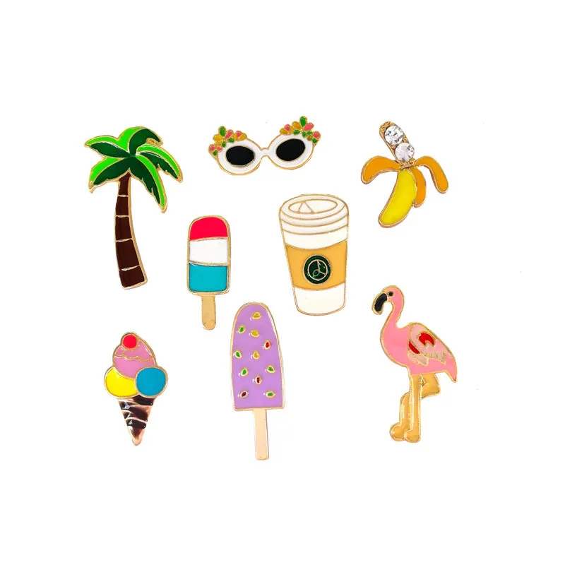 

Manufacturer source summer cool fruit series sweet and delicious watermelon dripping oil brooch alloy original brooch badge