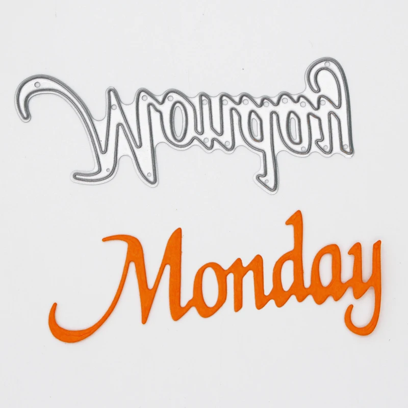 

English word 'Monday' Metal Cutting Dies for DIY Scrapbooking Decorative Embossing Paper Cards 75*32 mm