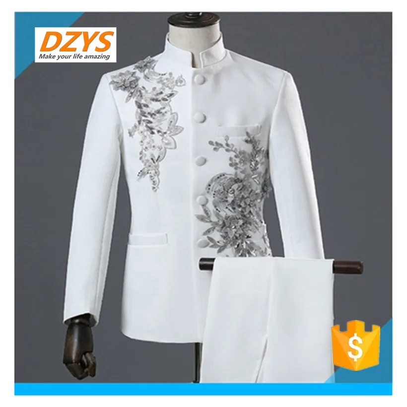 Best Price DZYS мужской смокинг костюм певица стенд для сцены воротник костюм Молодежная Двусторонняя мозаика куртка в стиле бриллианта Верхняя и нижня...