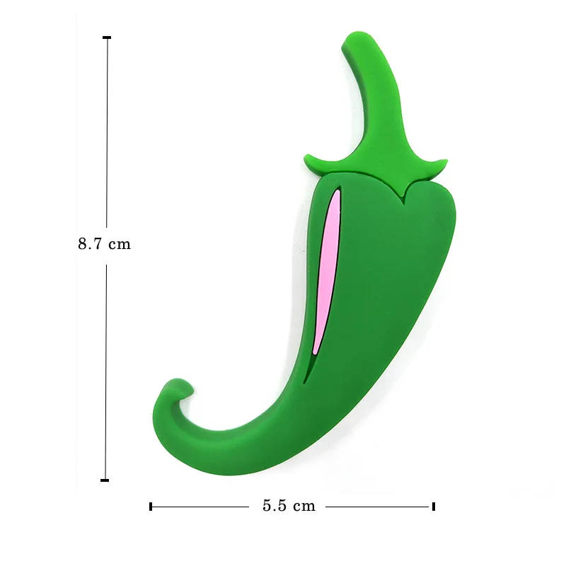 Овощи Фрукты Силиконовые магниты на холодильник велосипед белая доска любовь стикер холодильник магнит дети размещение сообщения украшение дома - Цвет: Green pepper