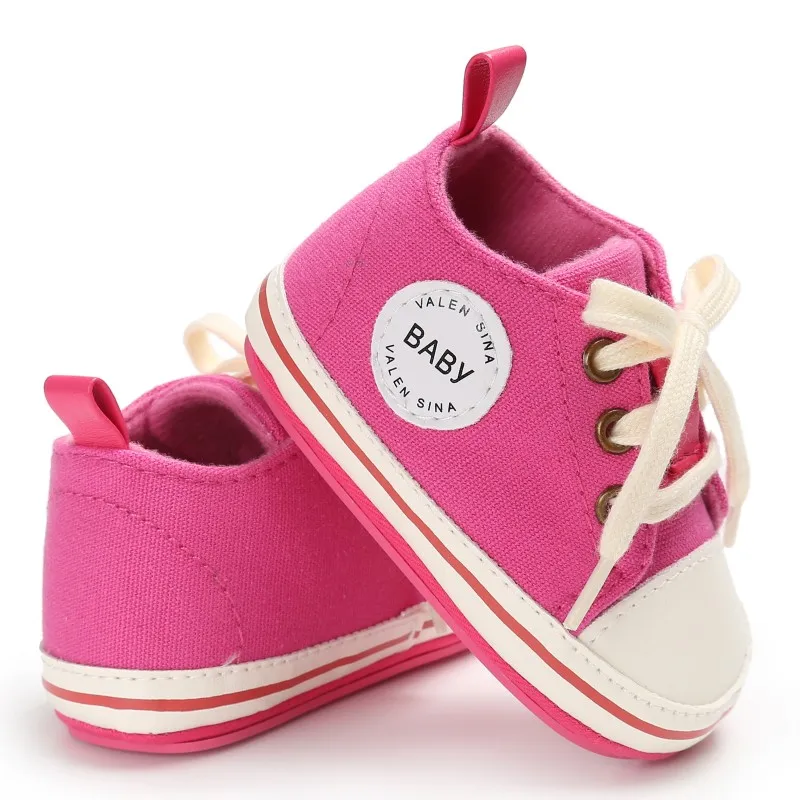 Newborn Baby Shoes Infant First Walkers Footwear Lace Up Canvas Toddler