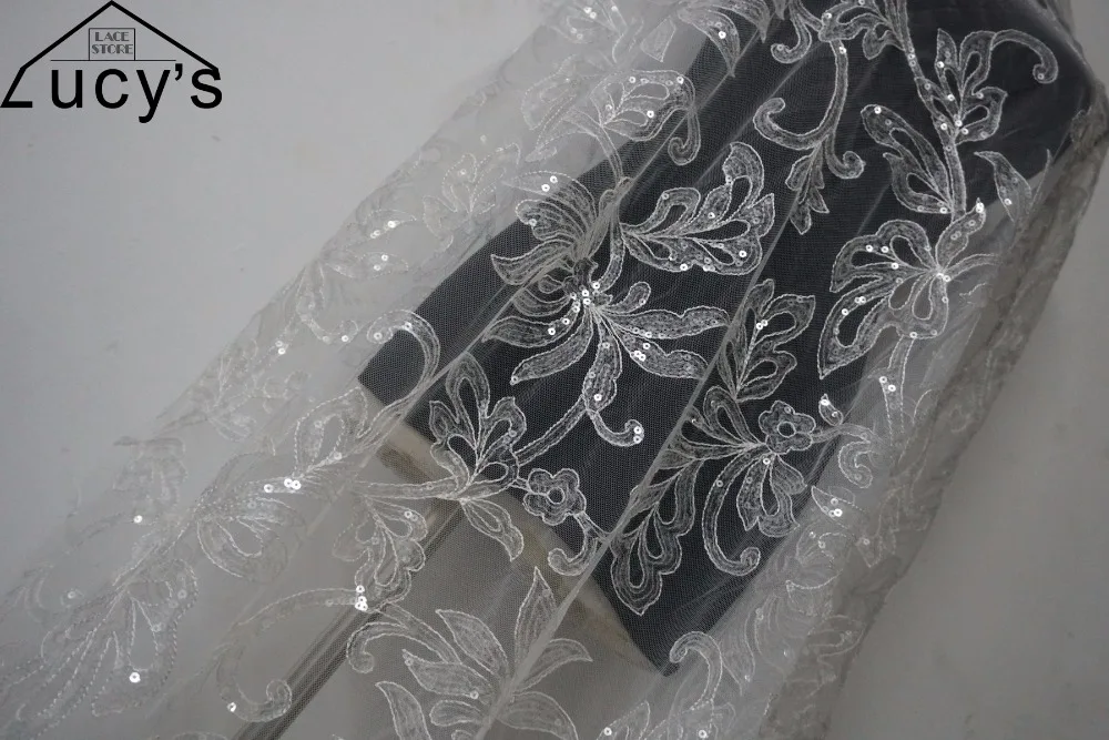 Дамское Платье Швейные шторы ткань diy кружевная ткань! Светильник из тюля с вышивкой и пайетками; кружевная ткань; 1 ярд
