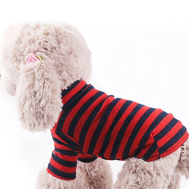 Собачья одежда в полоску рубашки для собак для маленьких средних собак демисезонная одежда для домашних животных Одежда для Йоркцев Чихуахуа Одежда для собак 11b2
